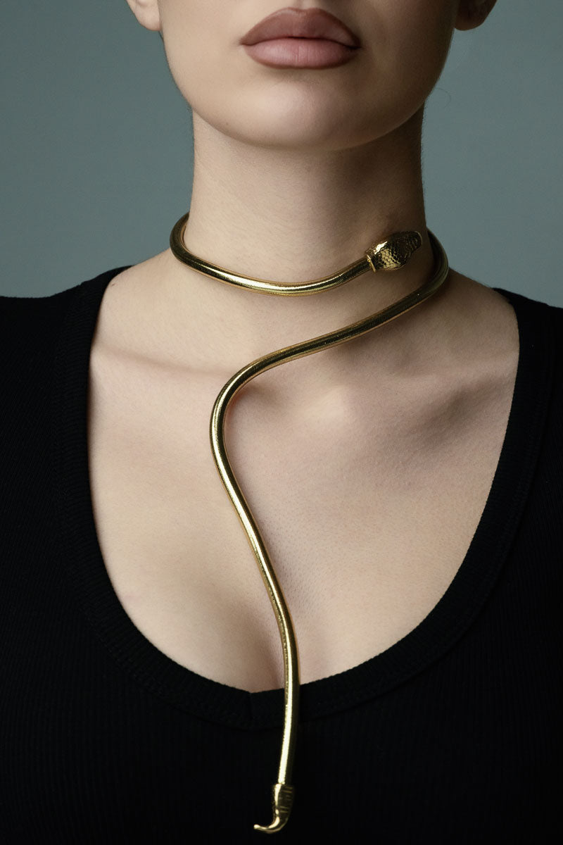 Bratara si Colier din bronz - Serpentine Grace