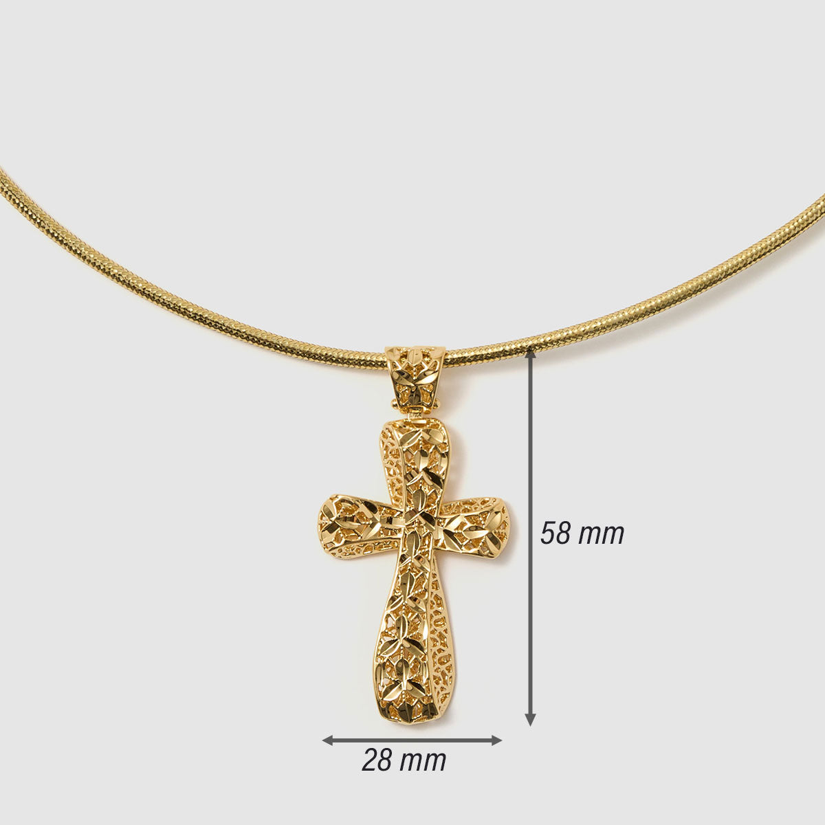 Crossroads of Time, A striking bronze cross pendant with a unique textured finish, merging tradition with a modern edge for a bold statement.
Available in gold and black tones.